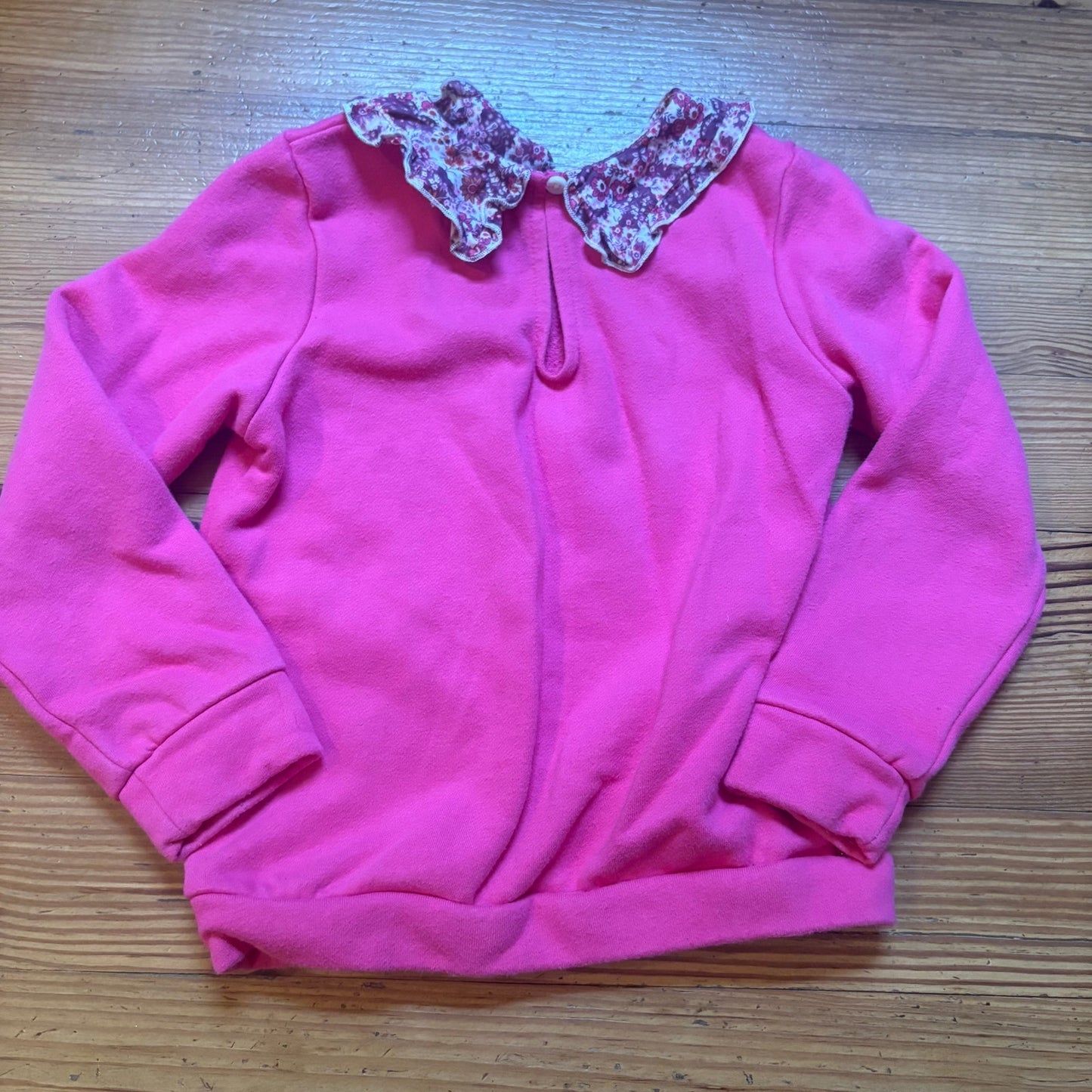Garanimals Paris pink floral collar long sleeve girls sweatshirt SIZE 6