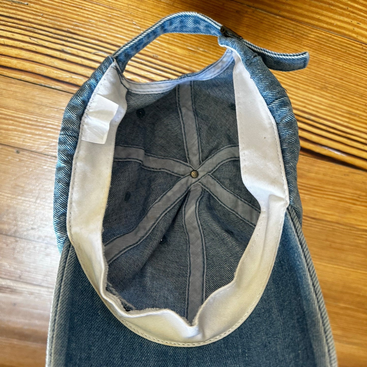 Denim jean adjustable martini drink patch baseball cap