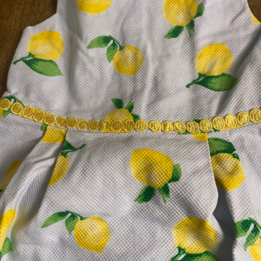 Janie and Jack light blue lemon open back bow fit flare tank dress SIZE 5