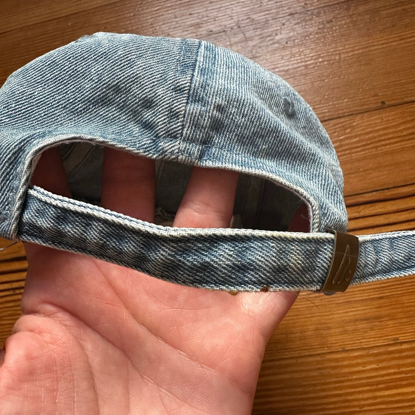 Denim jean adjustable martini drink patch baseball cap