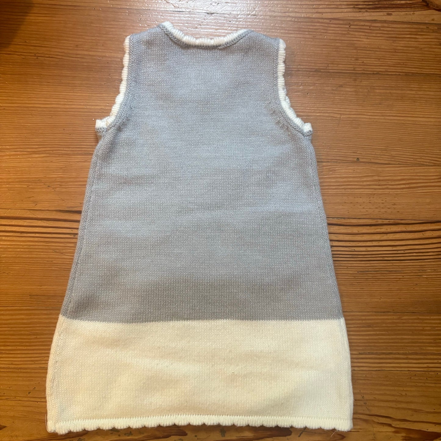 Bonnie Jean gray white snowman knit sleeveless girls dress SIZE 4