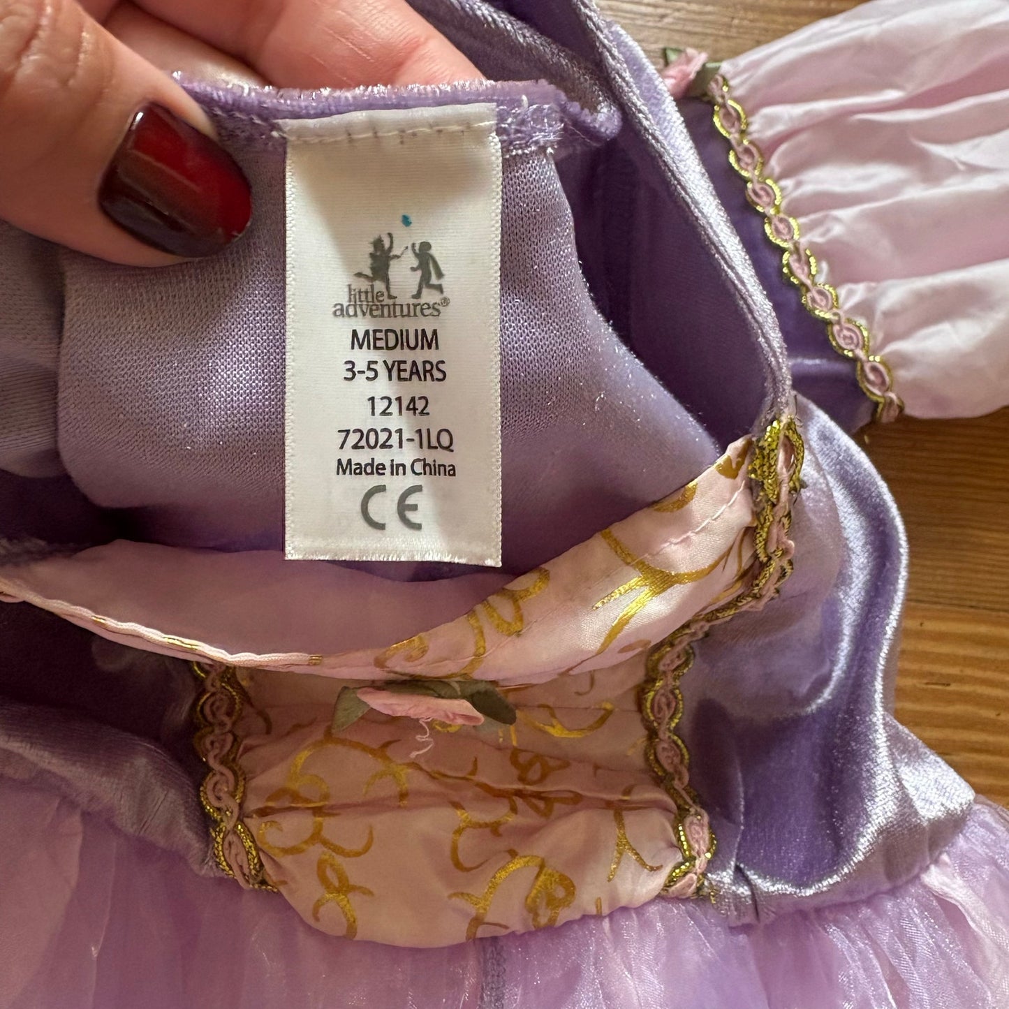 Disney Rupunzel purple pink velvet tulle floral princess dress SIZE 3-5