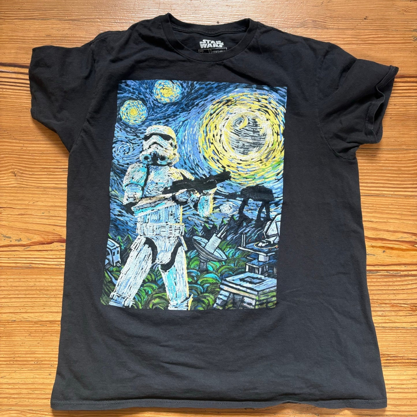 Star Wars Van Gogh Starry Night StormTrooper graphic short sleeve shirt SIZE M
