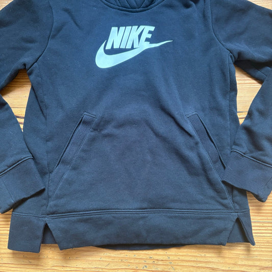 Nike black white logo pullover hooded sweatshirt SIZE S