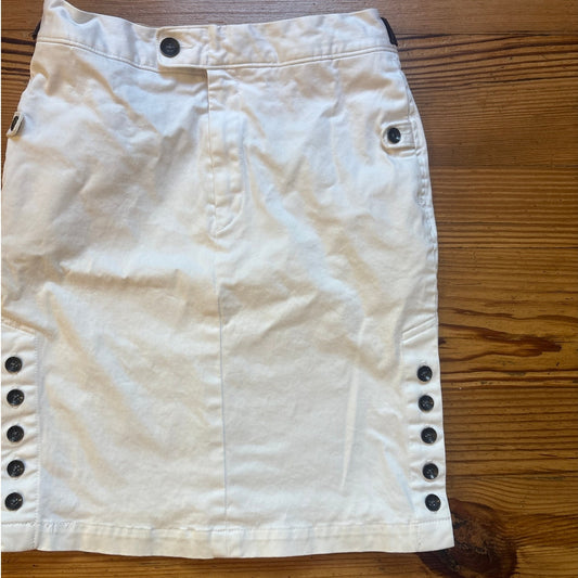 Rag & Bone ivory white button slits pencil skirt SIZE 2