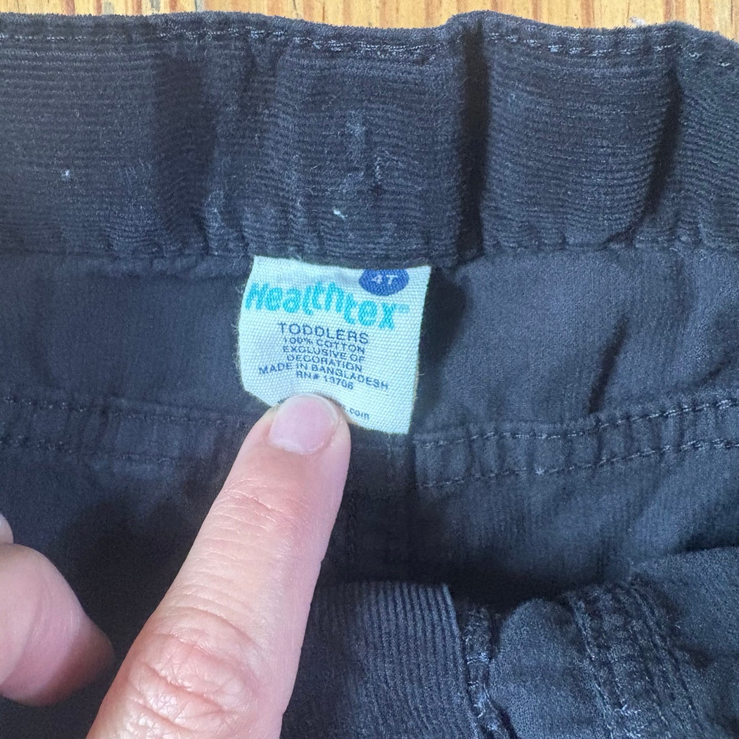Healthtex retro black corduroy rose embroidered ruffle accent pants SIZE 4T