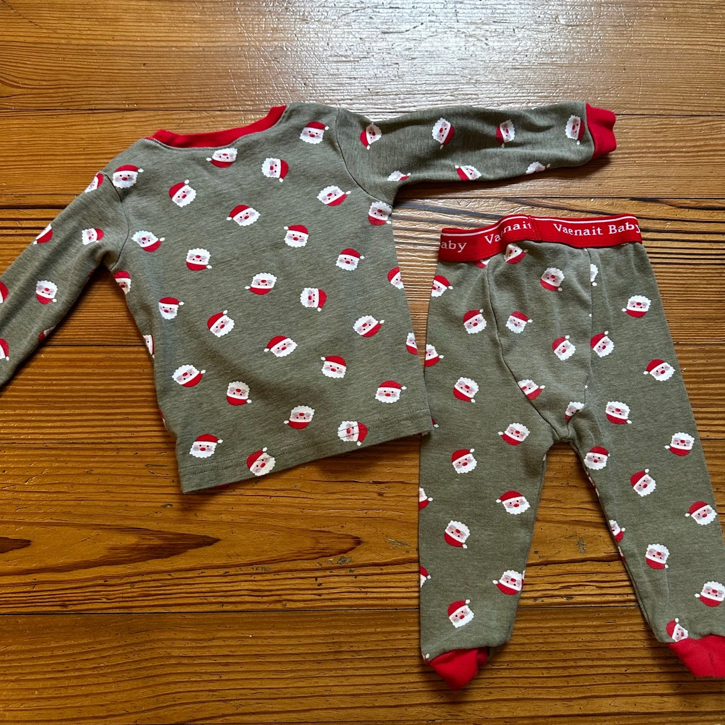 Vaenait Baby neutral Santa long sleeve pant pajama set SIZE 12-18M
