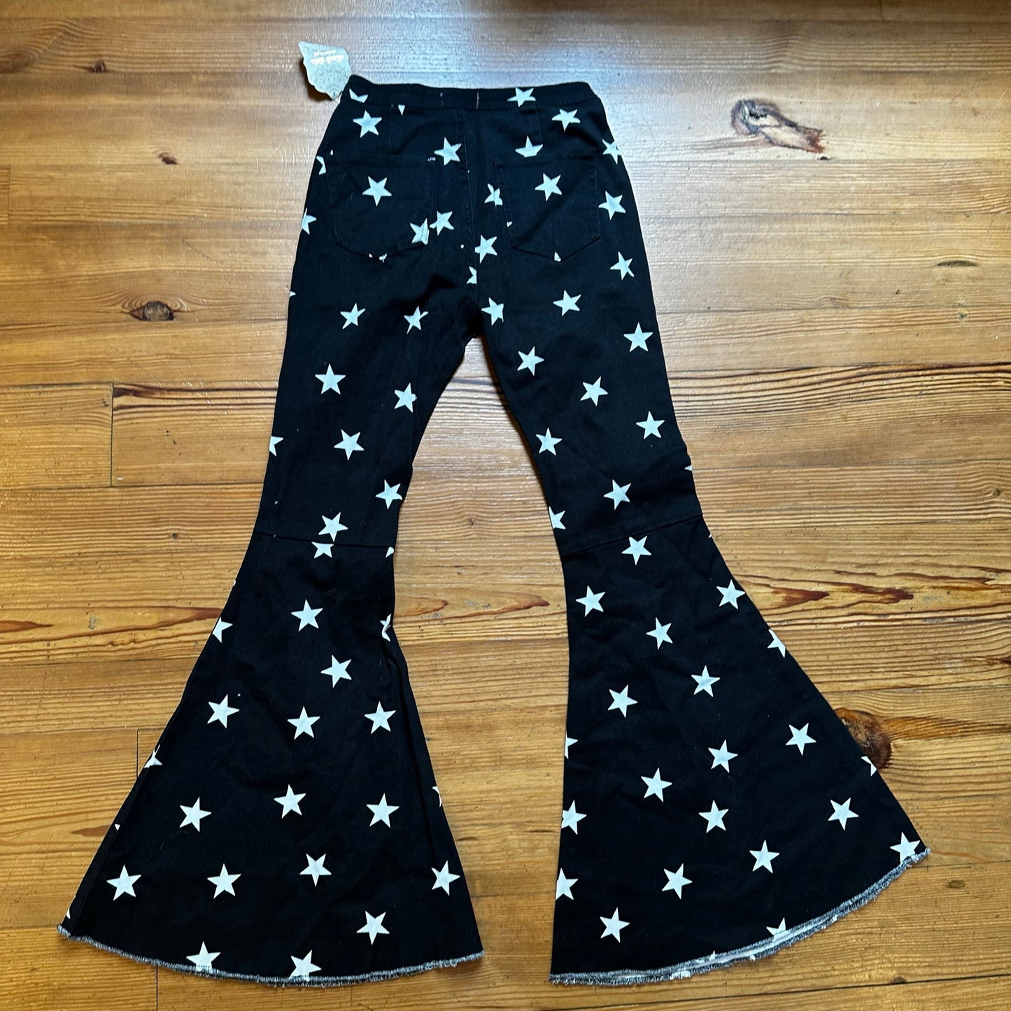 NWT Altar'd State black white star flare high rise jeans SIZE M
