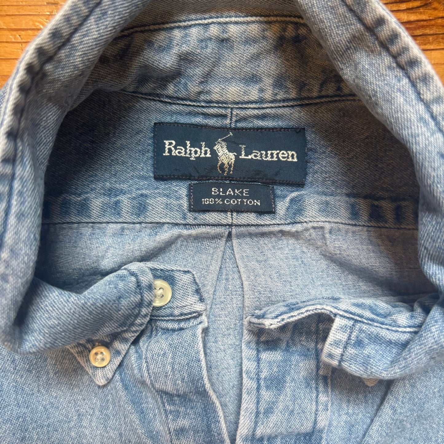 Ralph Lauren Blake blue denim long sleeve button up shirt SIZE XXXL