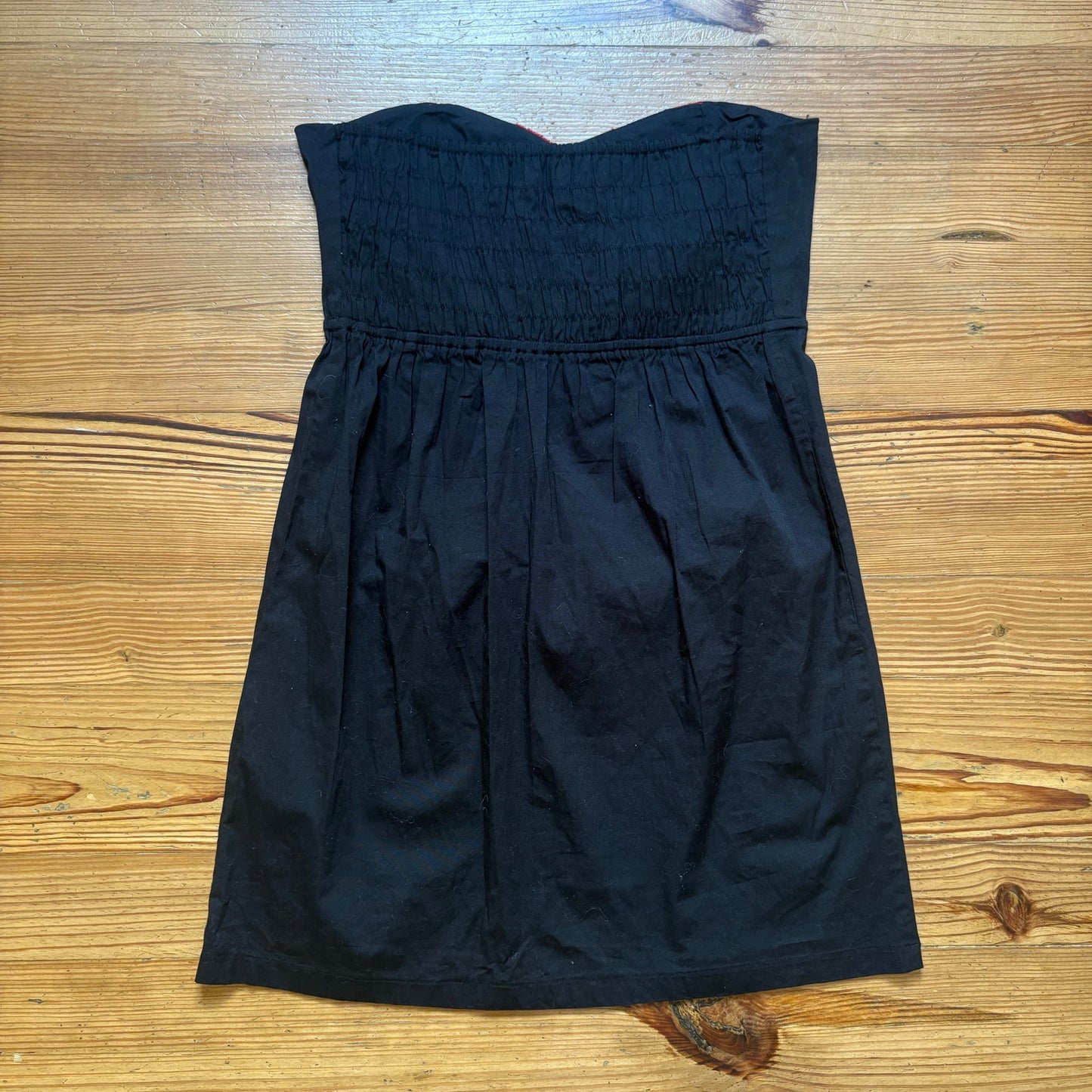Judith March black with red gray tribal strapless dress SIZE L