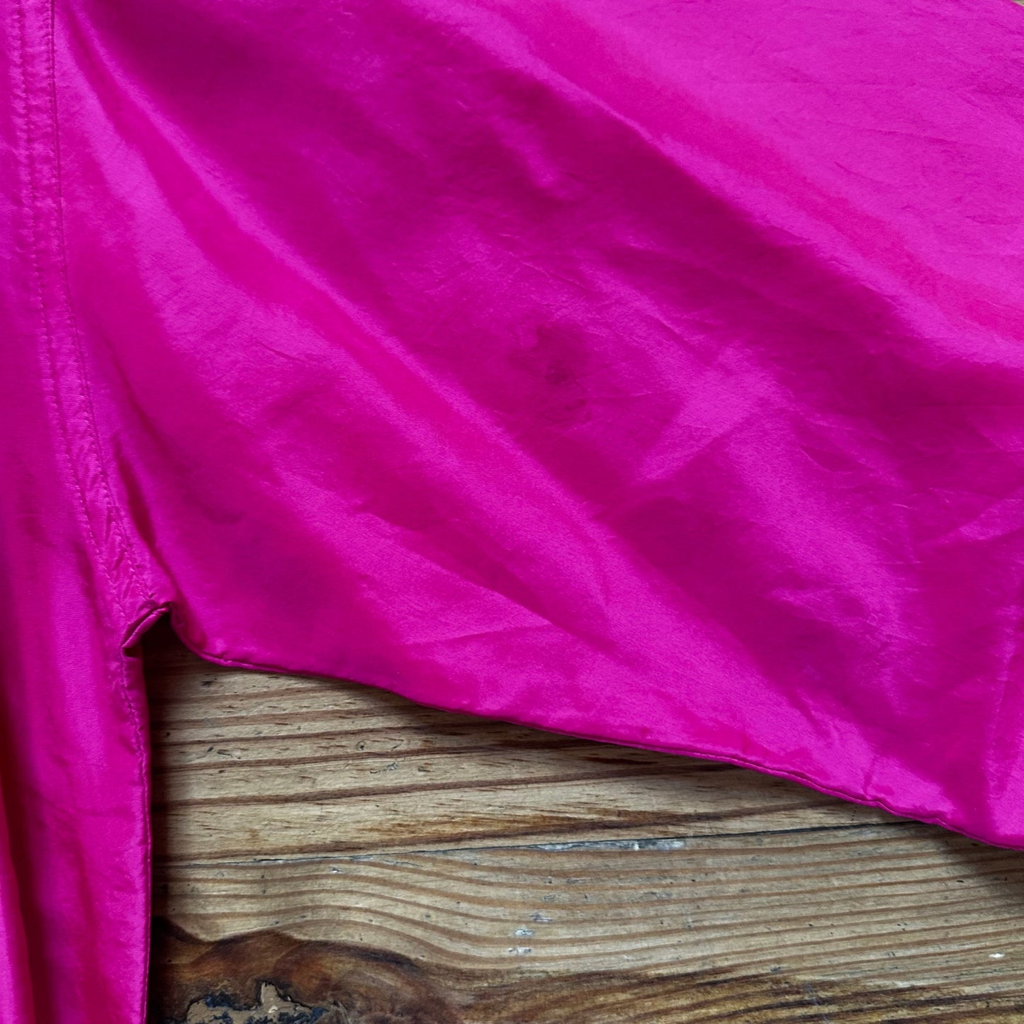 Carole Little pink 100% silk button up bomber jacket SIZE 4