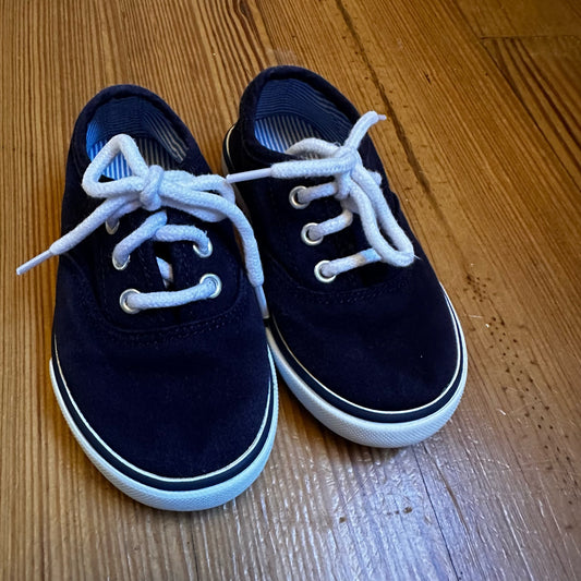 Janie and Jack navy white canvas sneakers SIZE 6