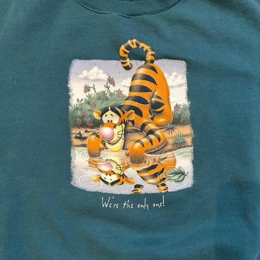 Disney Winnie the Pooh vintage teal Tigger graphic sweatshirt SIZE XXL