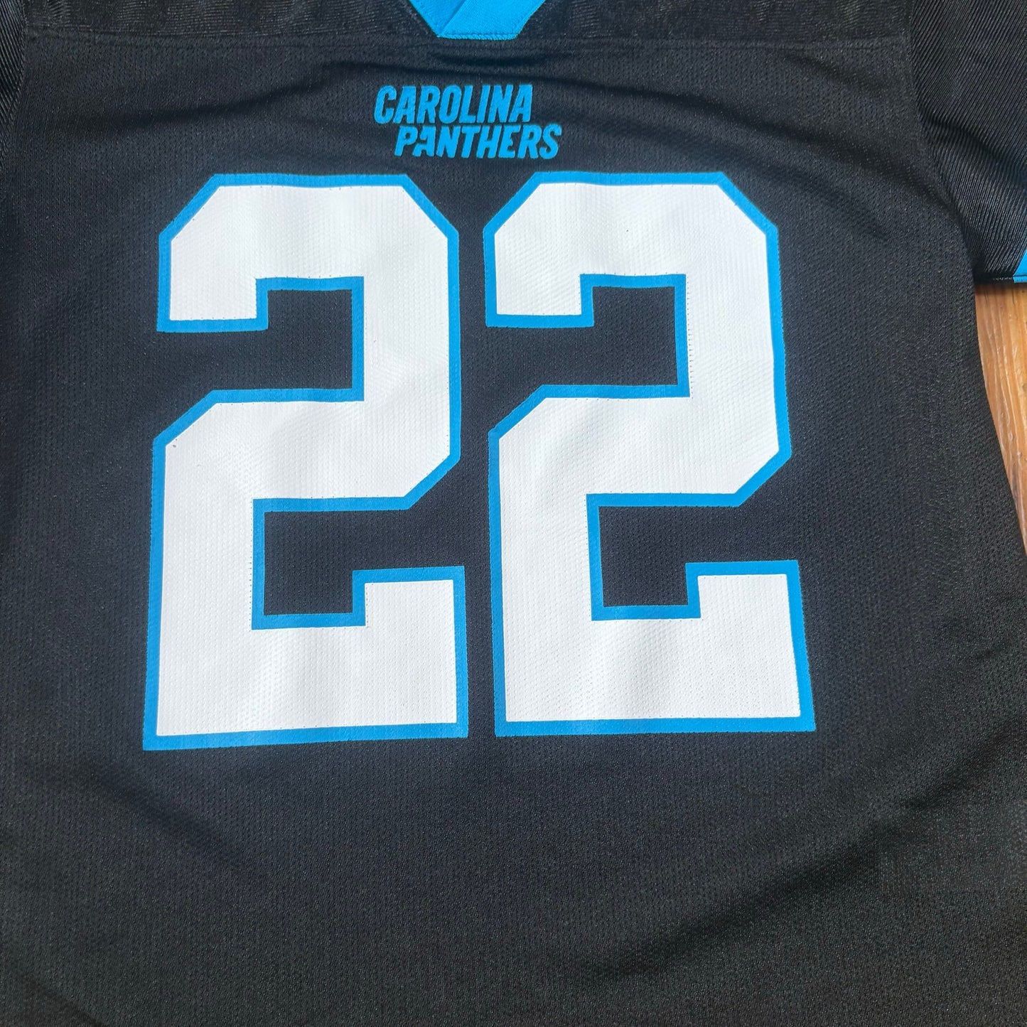 Carolina Panthers McCaffrey 22 black blue kids jersey SIZE M