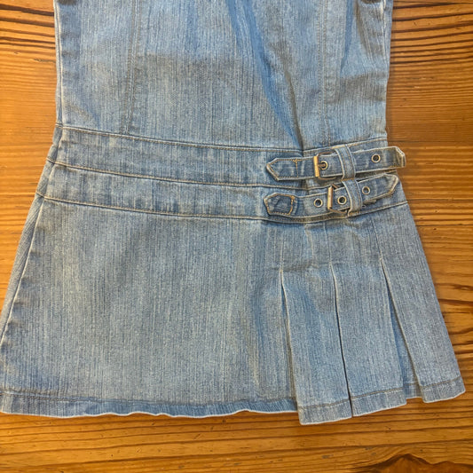 Xhilaration 90s blue jean buckle sleeveless girls dress SIZE S