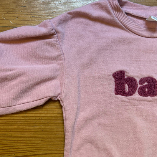 PL Baby pink Babe long puff sleeve toddler sweatshirt SIZE 24M
