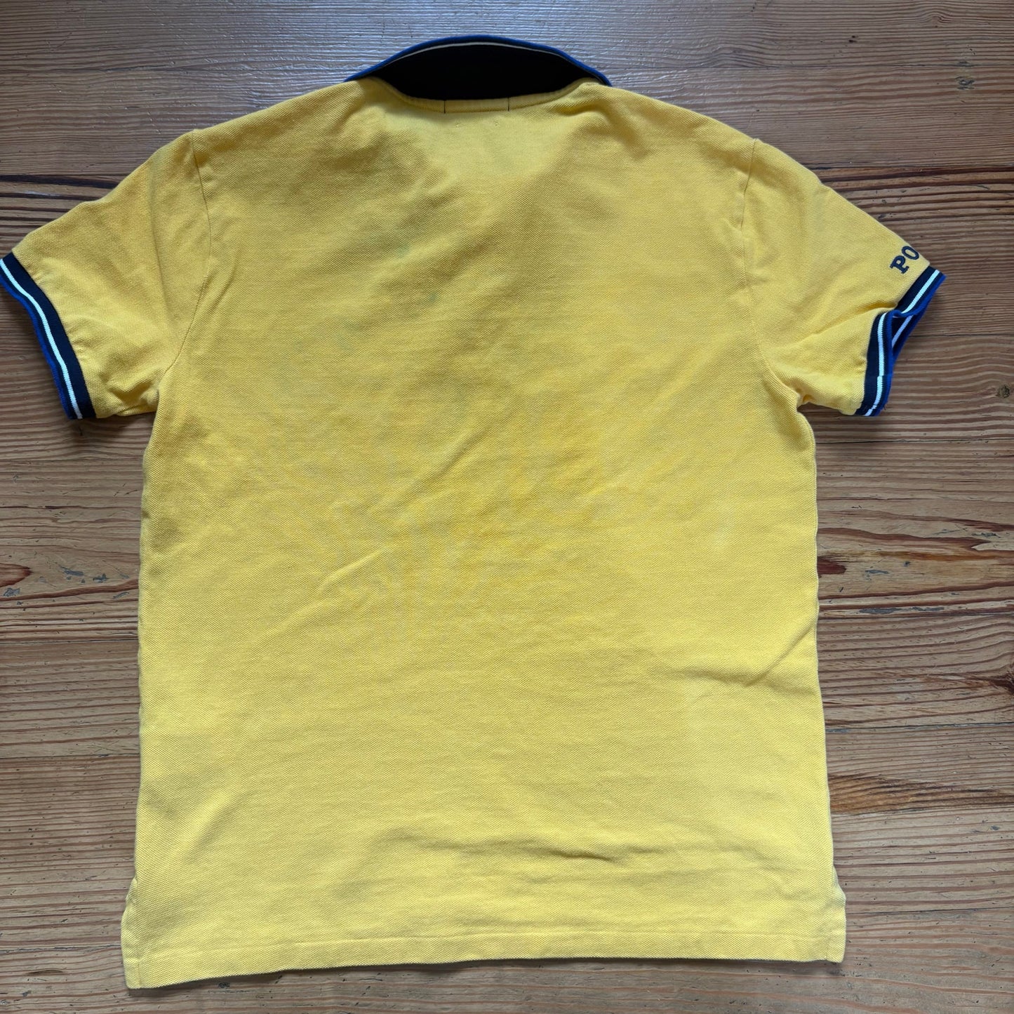 Polo Ralph Lauren yellow navy pony short sleeve polo shirt SIZE M