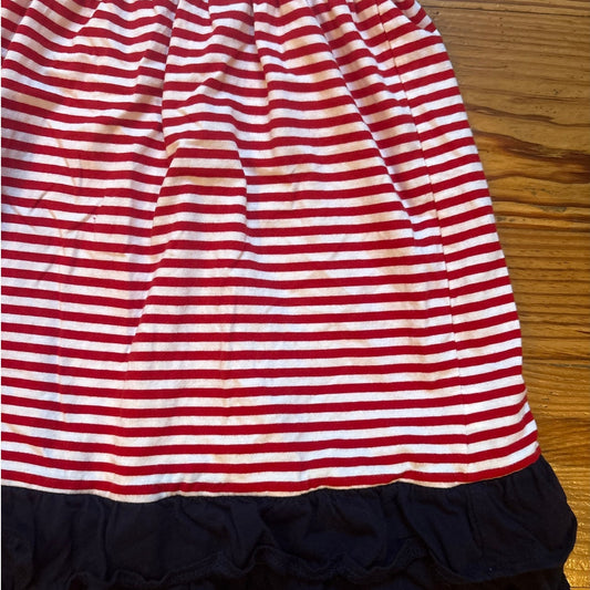 OshKosh B'gosh red white striped blue ruffle tank dress SIZE 3T
