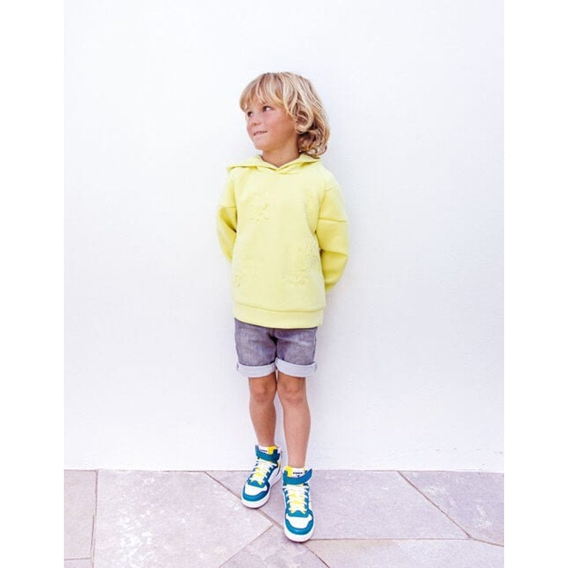 IKKS yellow embossed surf hoodie sweatshirt SIZE 4