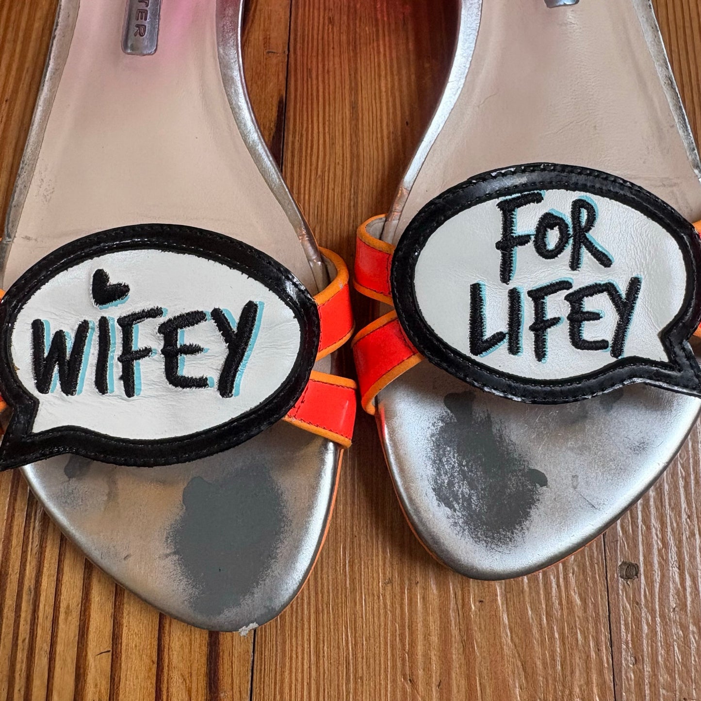 Sofia Webster silver pink Wifey for Lifey heeled sandal SIZE 7
