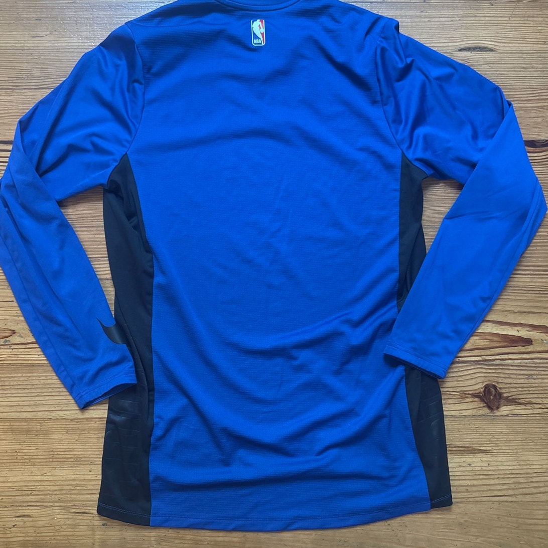 Nike Dri-Fit New York Knicks basketball blue long sleeve shirt SIZE L