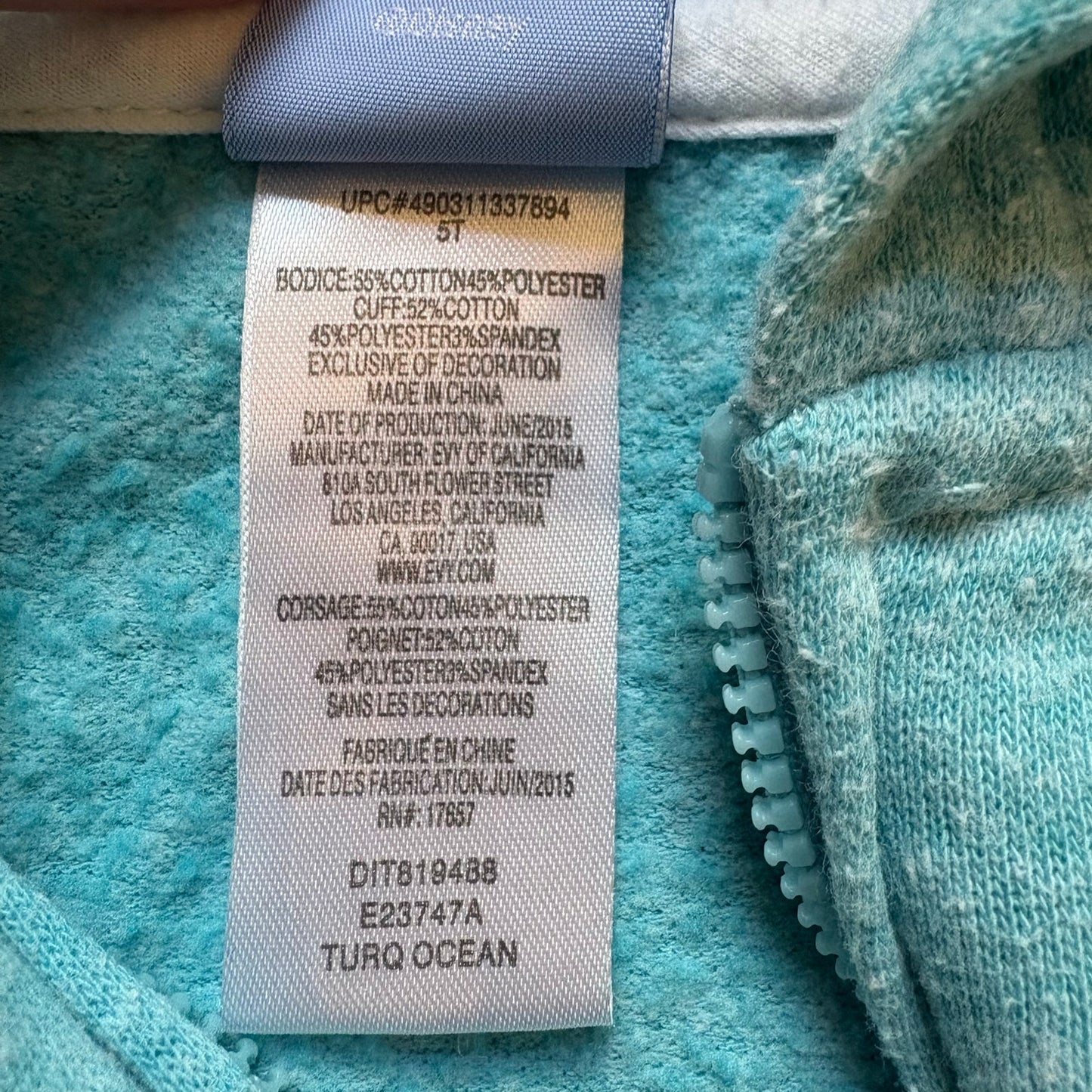 Disney Frozen Olaf graphic full zip hooded ruffle bottom sweatshirt SIZE 5T