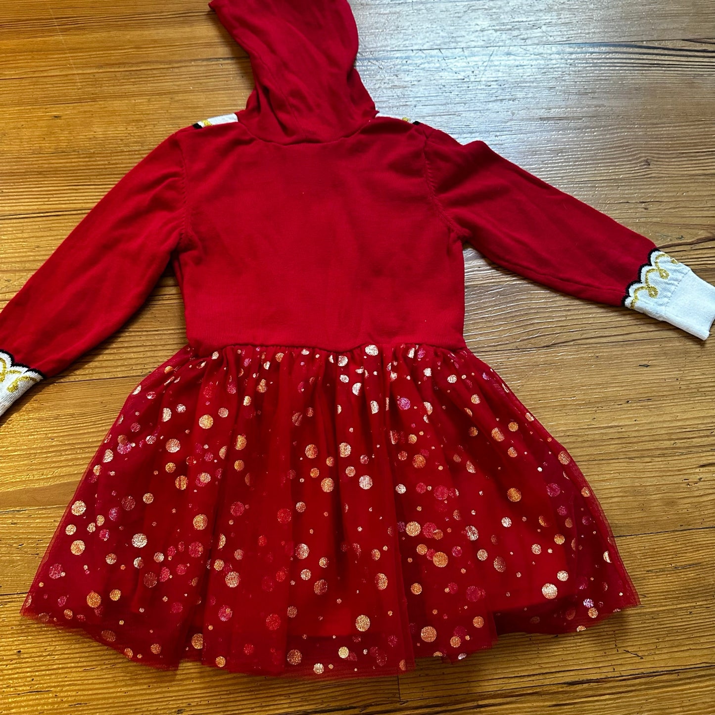 Well Worn Holiday Christmas red Santa hooded sweater dress SIZE S
