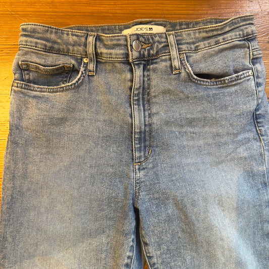 Joe's Jeans light wash high rise raw hem skinny jeans SIZE 30