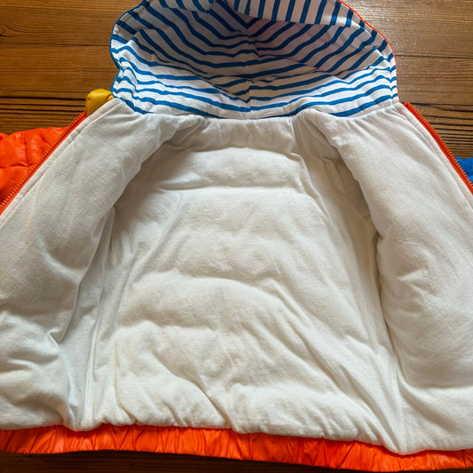 Shein yellow green color blocked hooded lined puffer jacket SIZE 2T