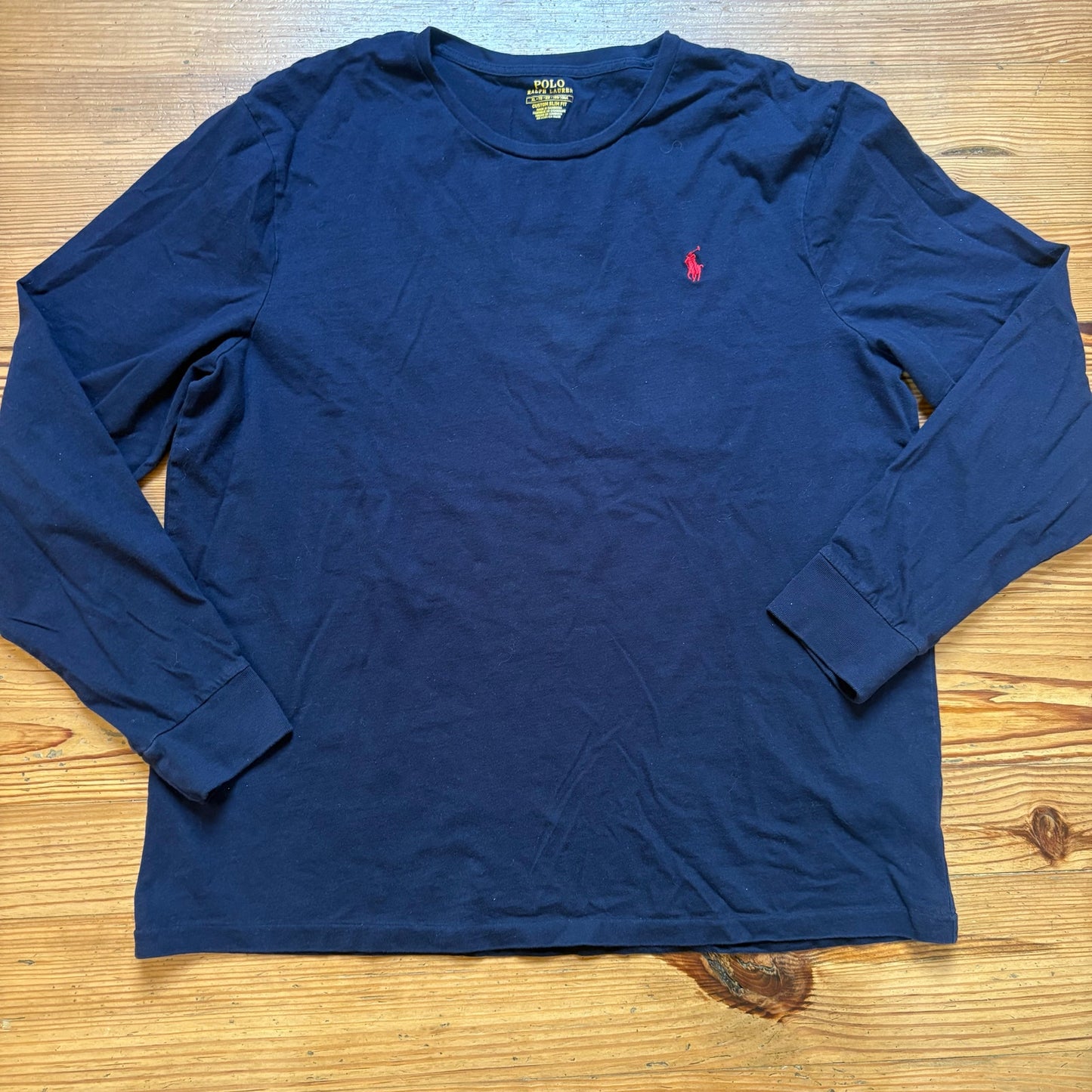 Polo Ralph Lauren dark navy blue cotton long sleeve mens shirt SIZE XL