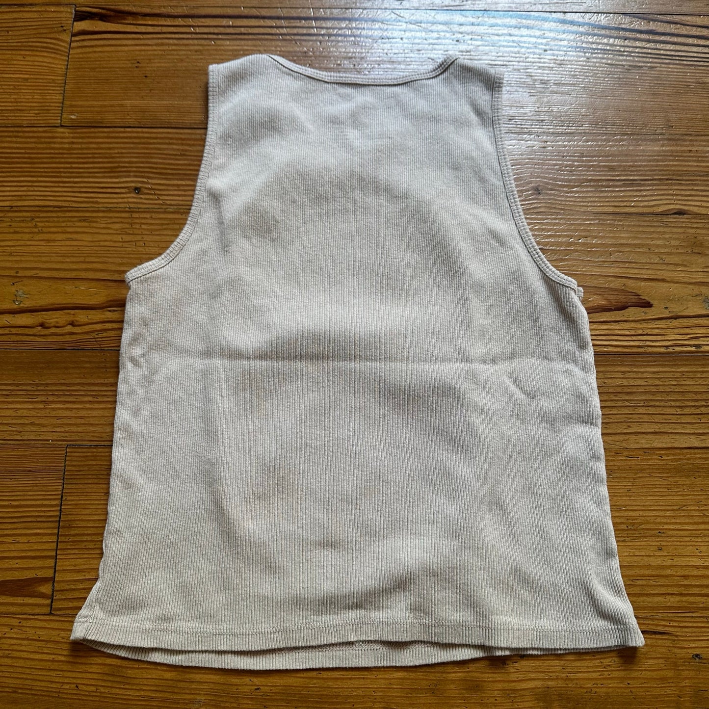 Britney Spears Lucky tan ribbed graphic y2k tank shirt SIZE L