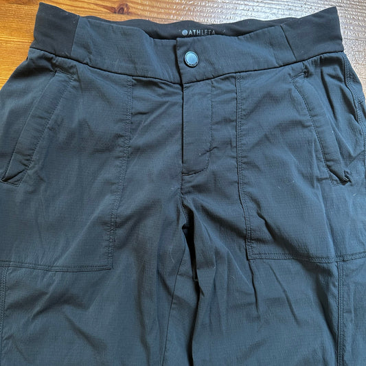 Athleta dark gray nylon trouser straight leg athletic pant SIZE 4