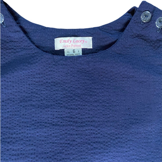 Emily Lacey dark blue pink floral pocket tank dress SIZE 6