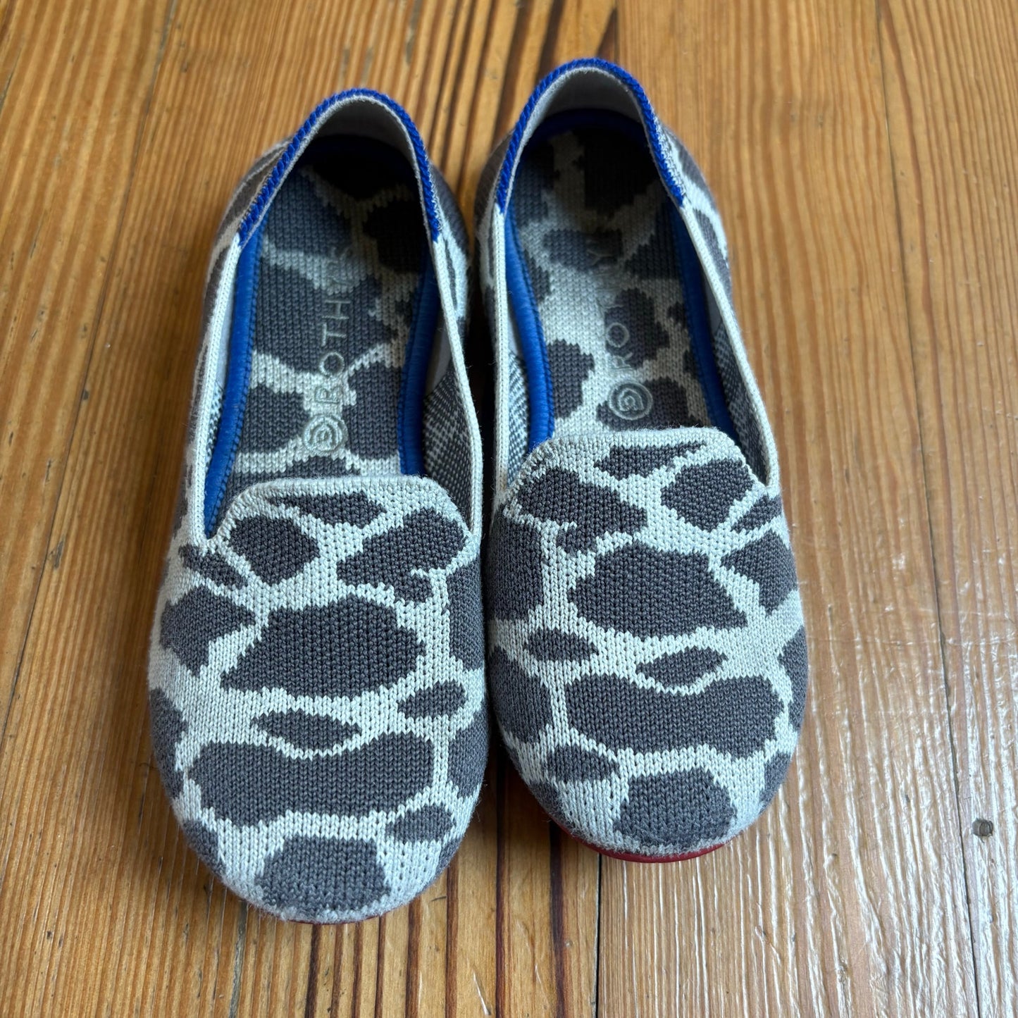 ROTHY'S gray white animal print slip on toddler flats SIZE 12