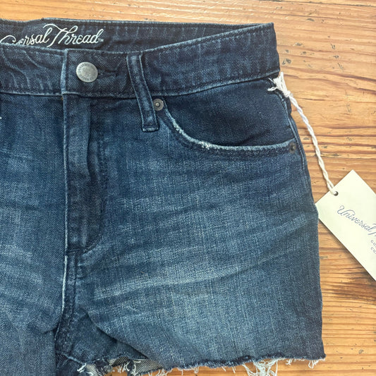 NWT Universal Thread high rise shortie dark wash cutoff jean shorts SIZE 4