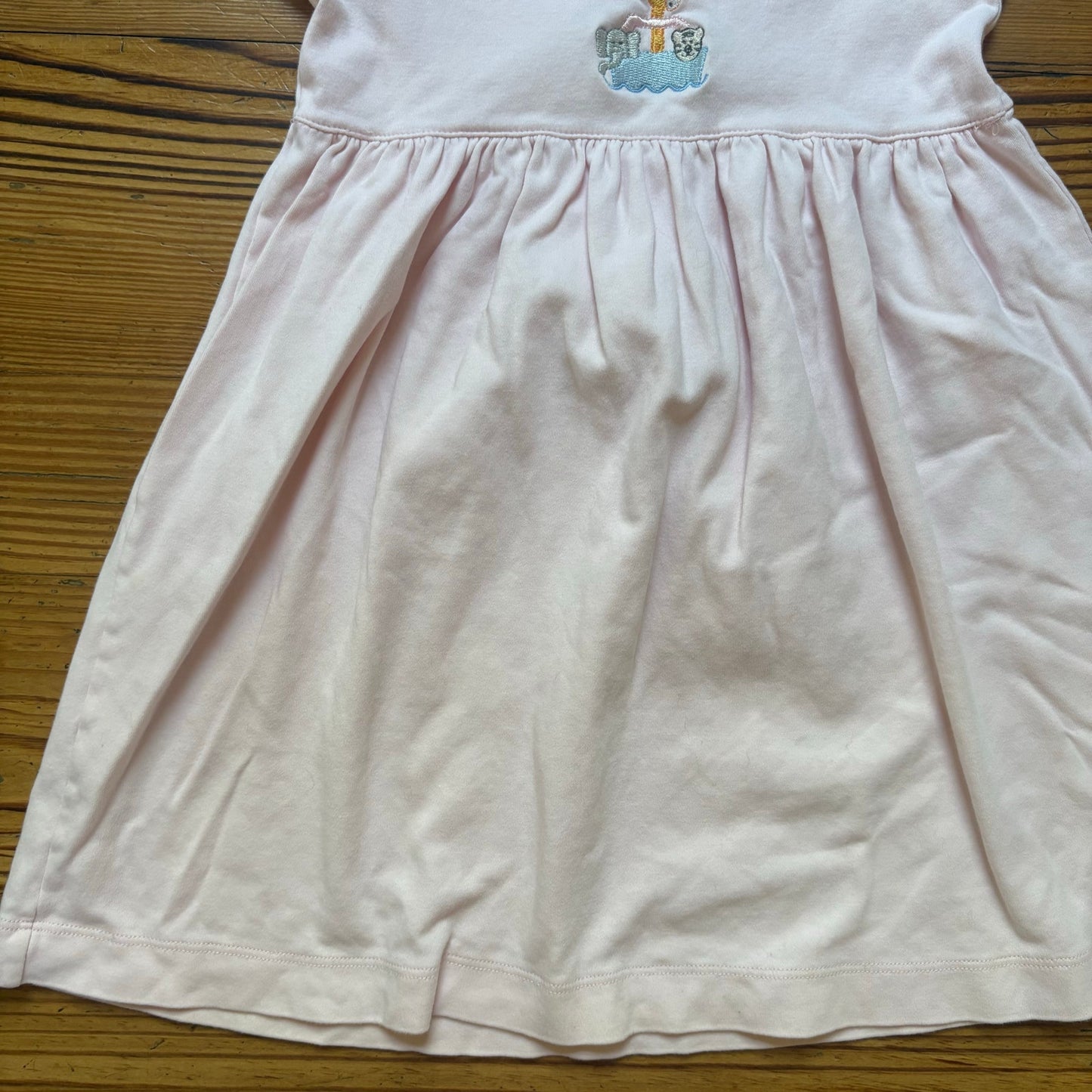 Light pink Noah's Arch embroidered short sleeve pima cotton girls dress SIZE 4
