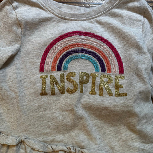 Garanimals cream Inspire rainbow long sleeve ruffle shirt SIZE 2T