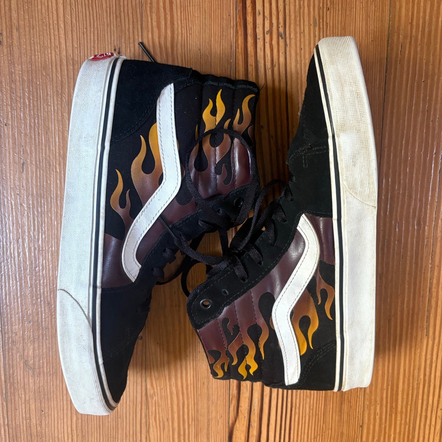 VANS Filmore black suede flame high top lace mens sneakers SIZE 9