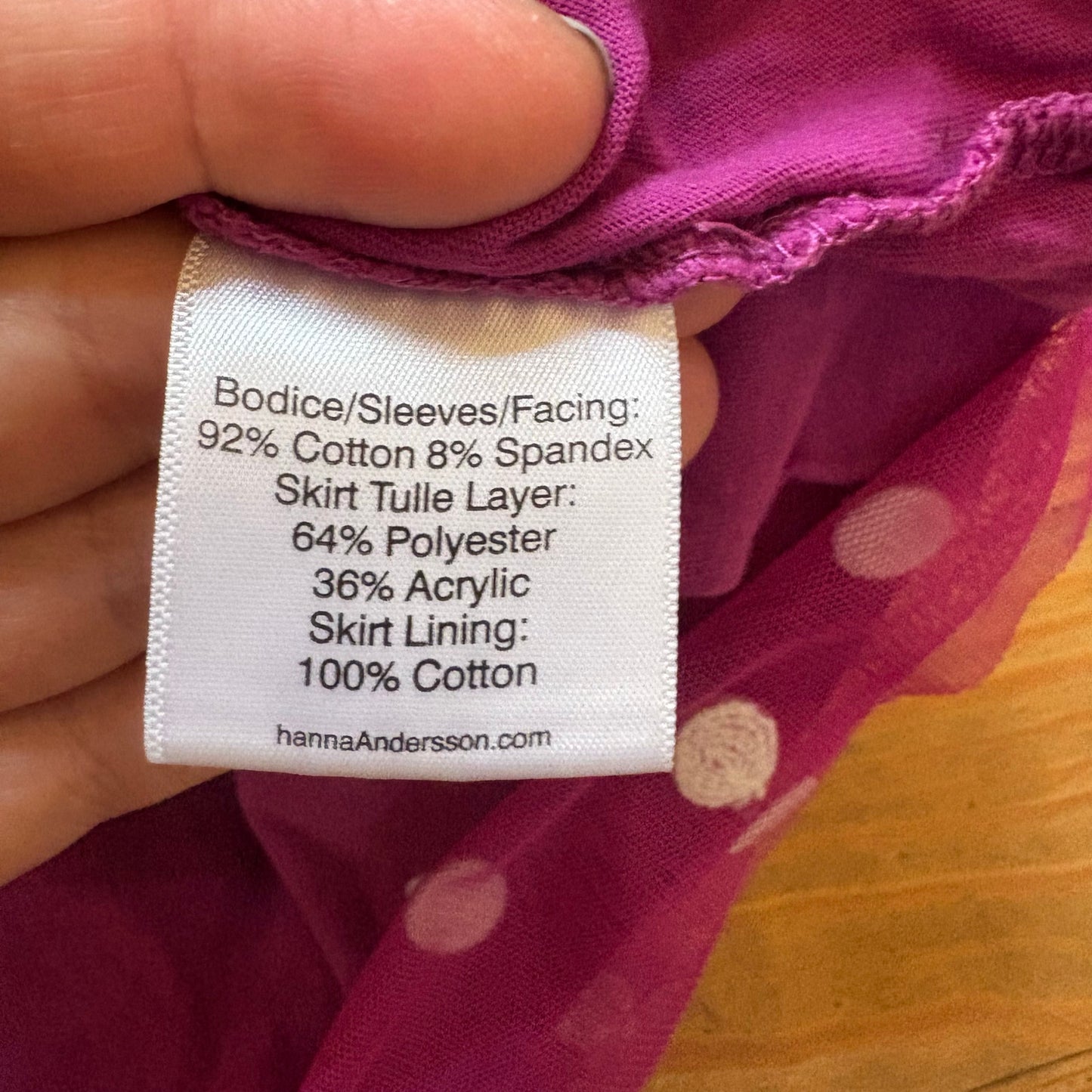 Hanna Andersson purple white polka dot long sleeve tutu dress SIZE 6