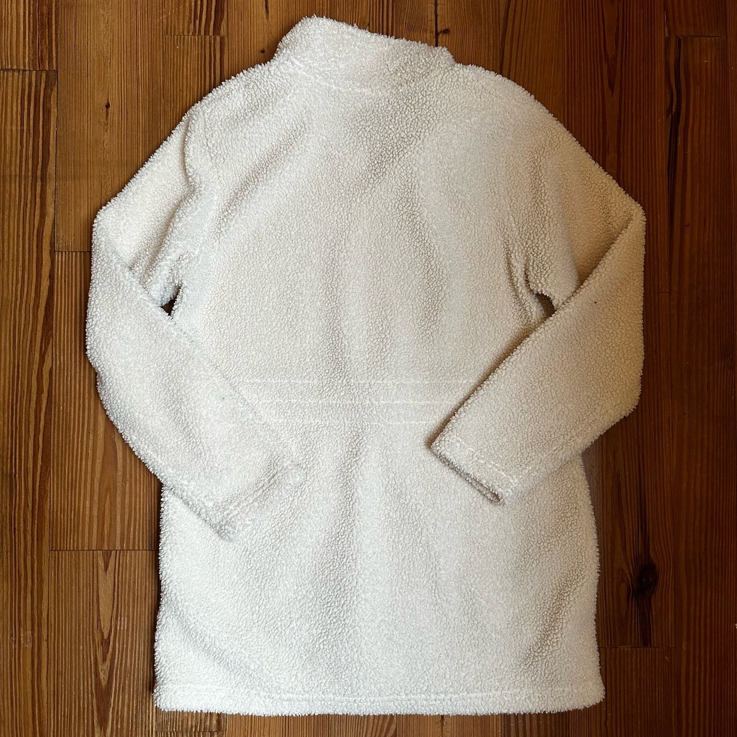 Time and Tru cream fleece tunic adjustable sweater SIZE S