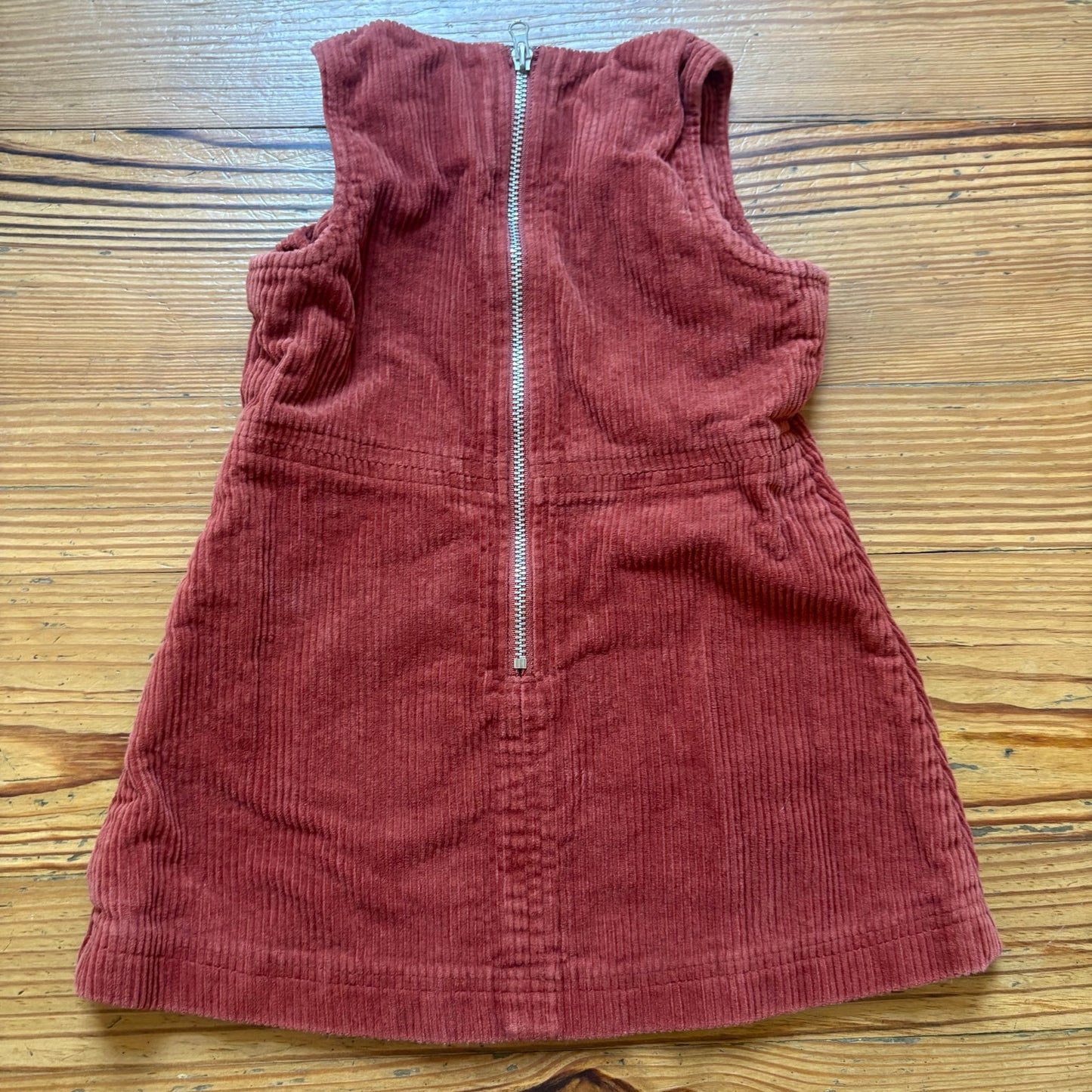 GB Girls brown corduroy sleeveless pocket front toddler dress SIZE 2T
