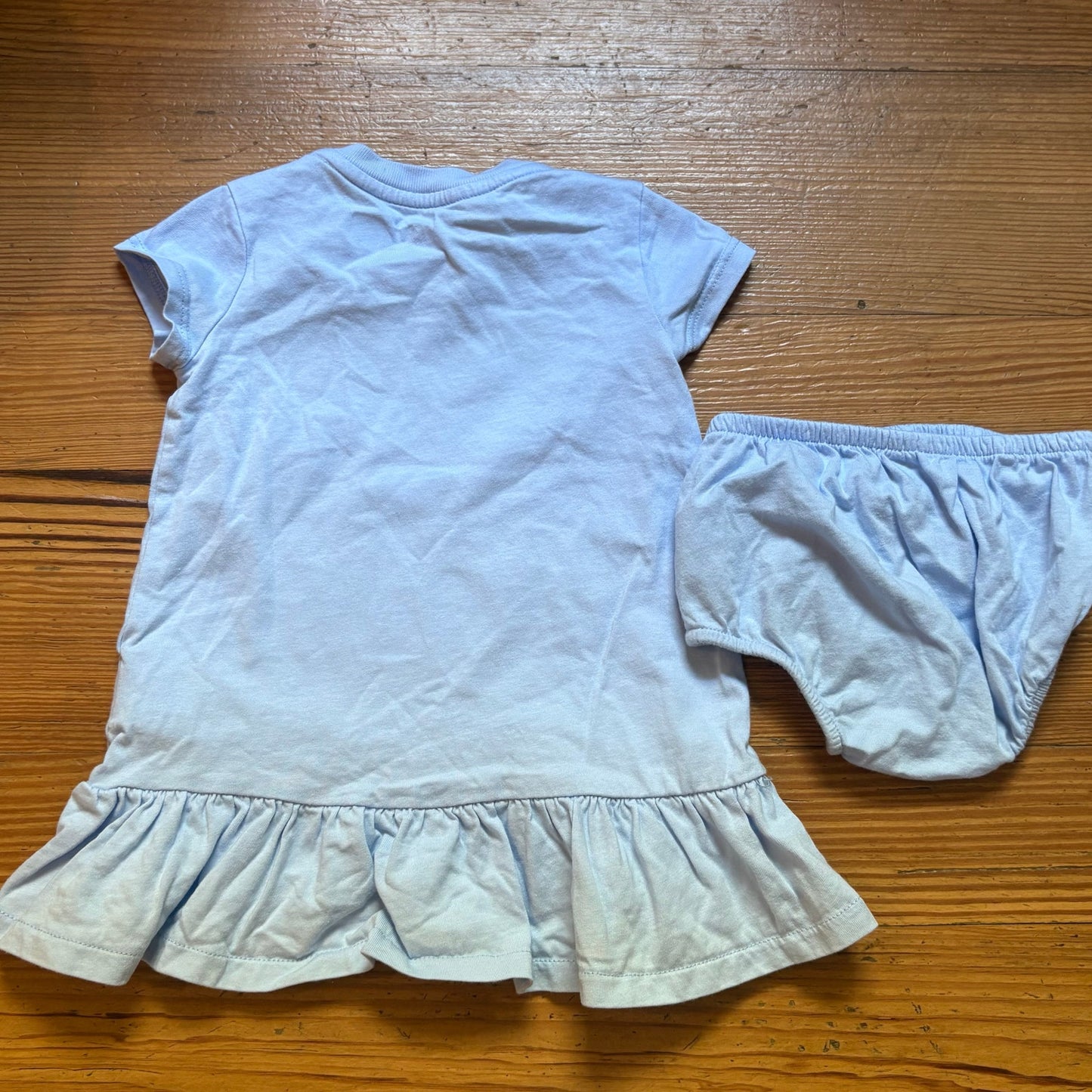 Ralph Lauren light blue POLO embroidered short sleeve bloomer dress SIZE 9M