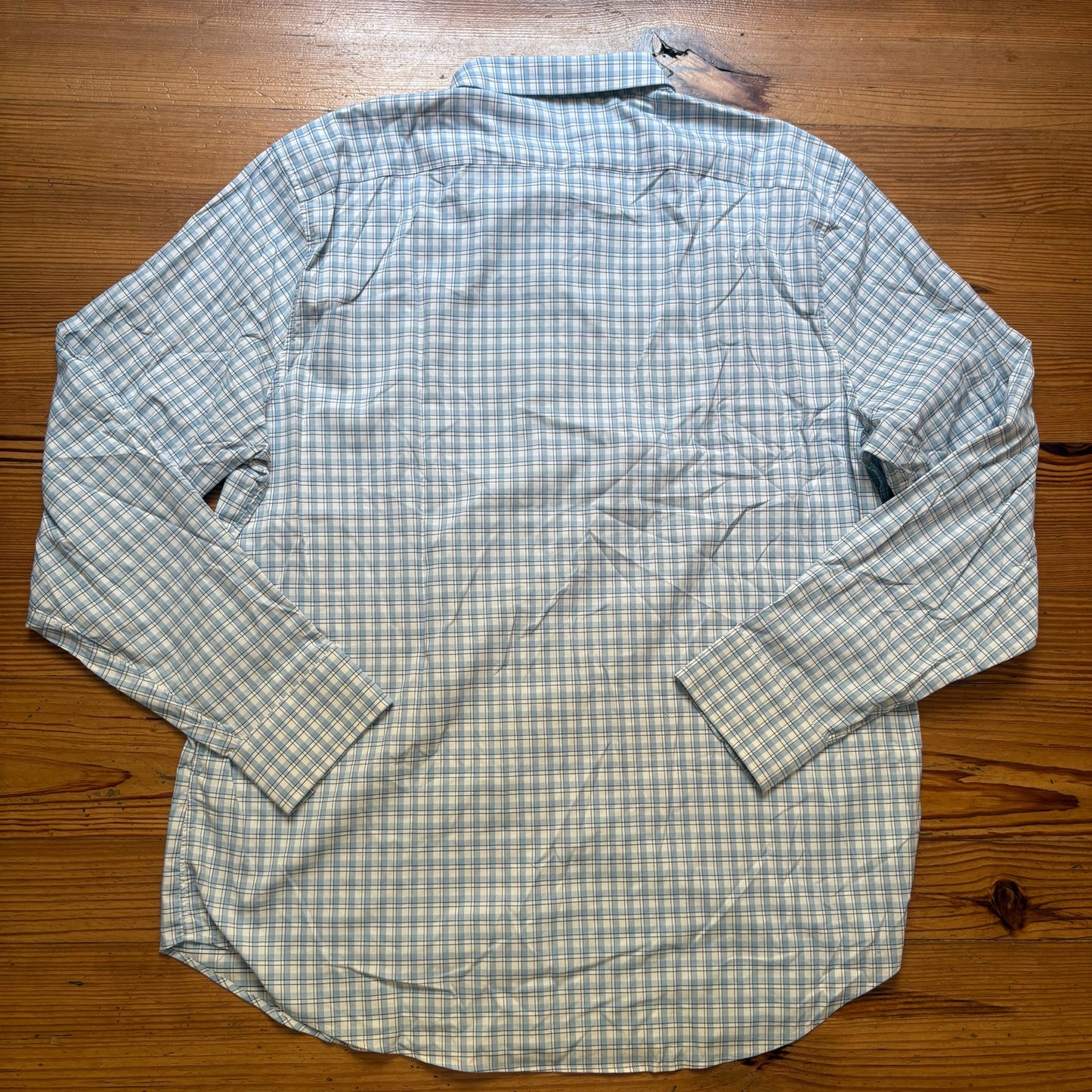 NWOT Bonobos blue white checkered long sleeve mens button up shirt SIZE XXL