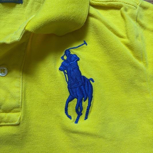 Polo Ralph Lauren yellow large navy pony short sleeve polo boys shirt SIZE 8