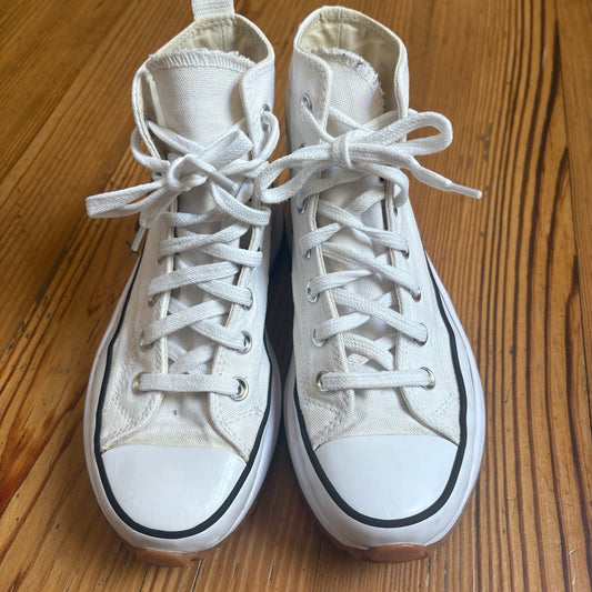 Converse All Star Chuck Taylor white high top platform sneakers SIZE M5 W6.5