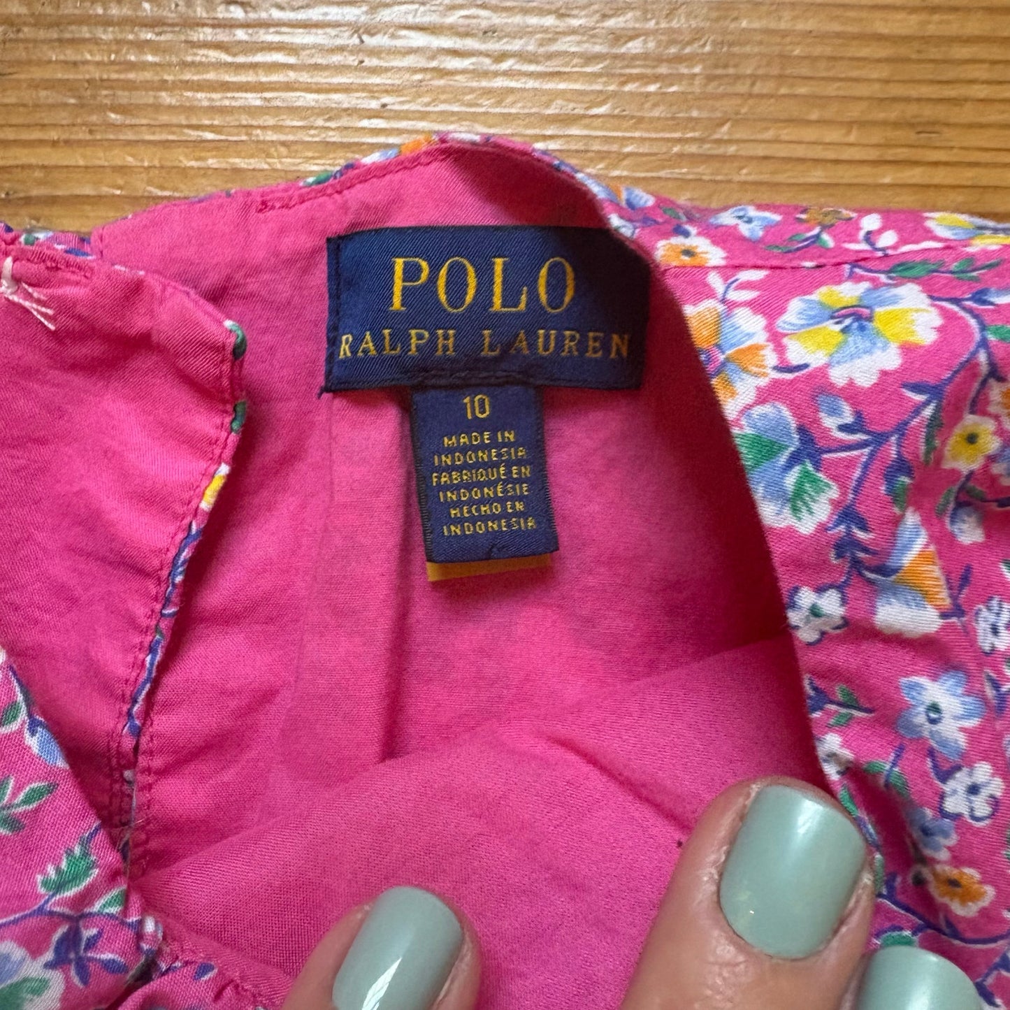Polo Ralph Lauren pink sleeveless fit flare girls dress SIZE 10