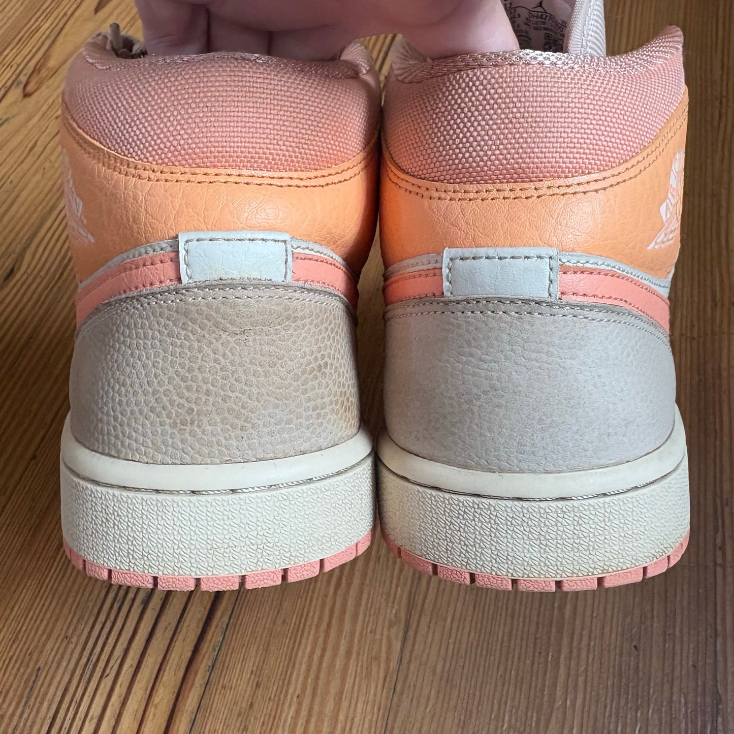 Nike Air Jordan Mid beige orange high top lace womens sneakers SIZE 12