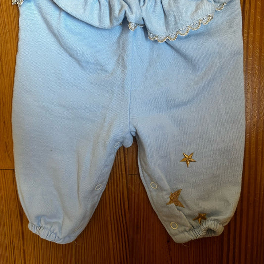 Healthtex light blue vintage sweater princess ruffle sleeper SIZE 6M