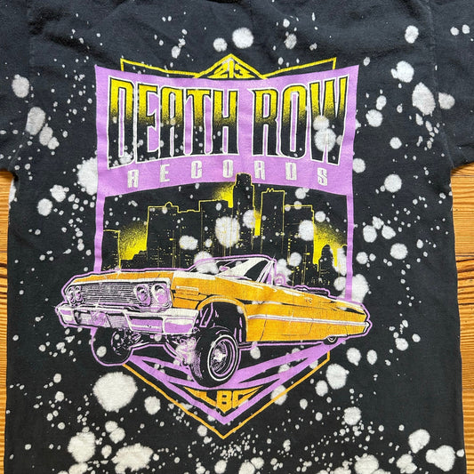 Death Row Records black splatter bleach retro car short sleeve shirt SIZE S