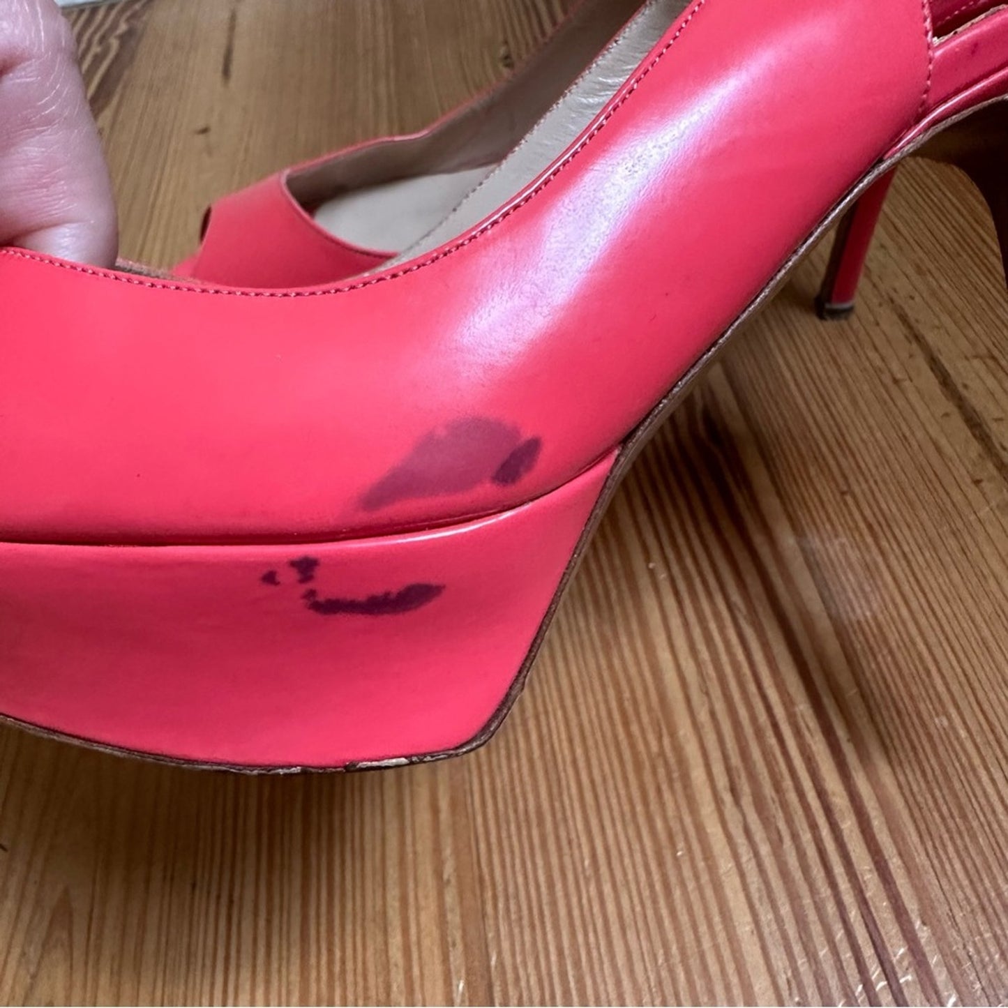 Nicholas Kirkwood pink slingback platform peep toe pumps SIZE 36.5/ US 6